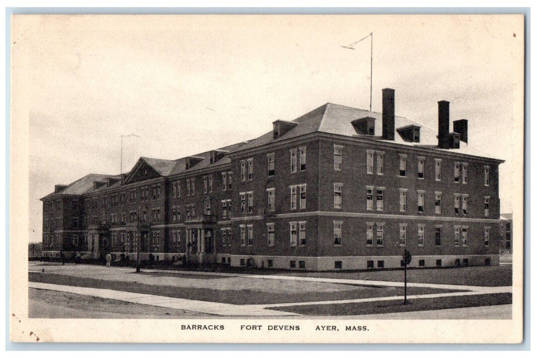 c1920's Barracks Building Fort Devens Ayer Massachusetts MA Unposted Postcard