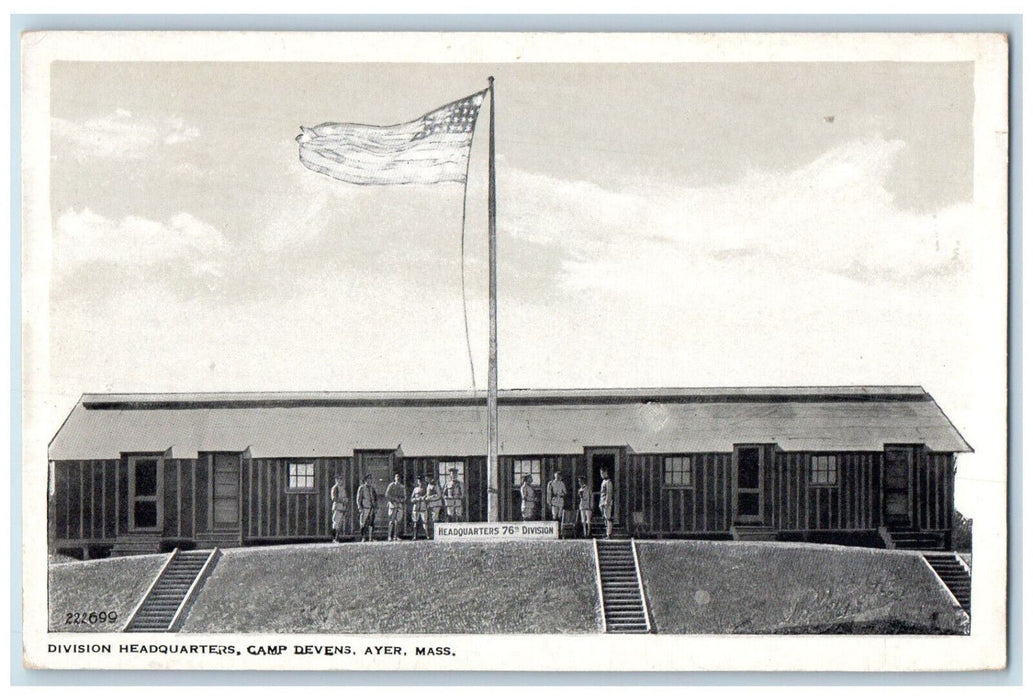 c1920's Division Headquarters Camp Devens Ayer Massachusetts MA Postcard