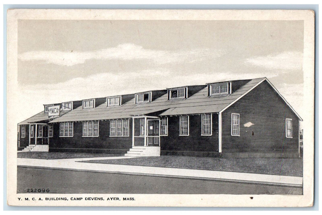 c1920's YMCA Building Camp Devens Ayer Massachusetts MA Unposted Postcard
