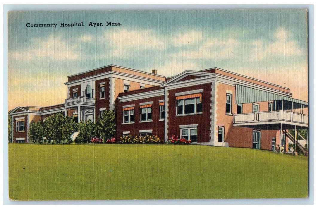 1944 Community Hospital Ayer Massachusetts MA Vintage Posted Postcard
