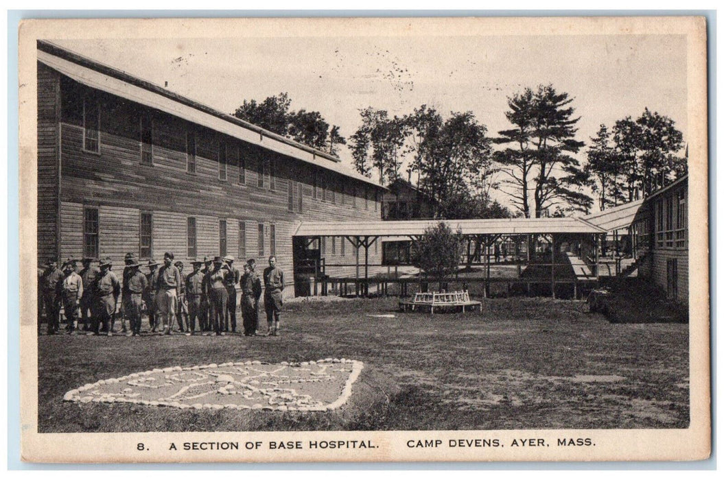 1920 A Section of Base Hospital Camp Devens Ayer Massachusetts MA Postcard