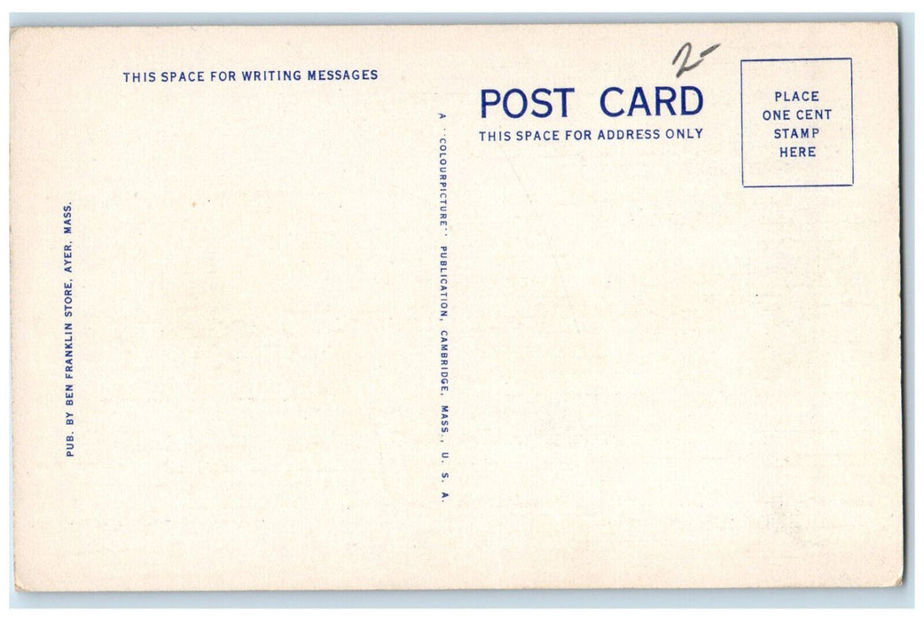 c1950's Hospital Ayer Massachusetts MA Unposted Ben Franklin Store Postcard