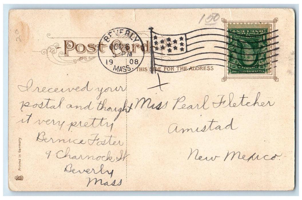 1908 Old Fish Wharf Beverly Massachusetts MA Antique Posted Postcard