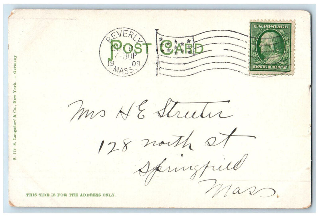 1909 First Sunday School 31 Front Street Beverly MA Antique Posted Postcard