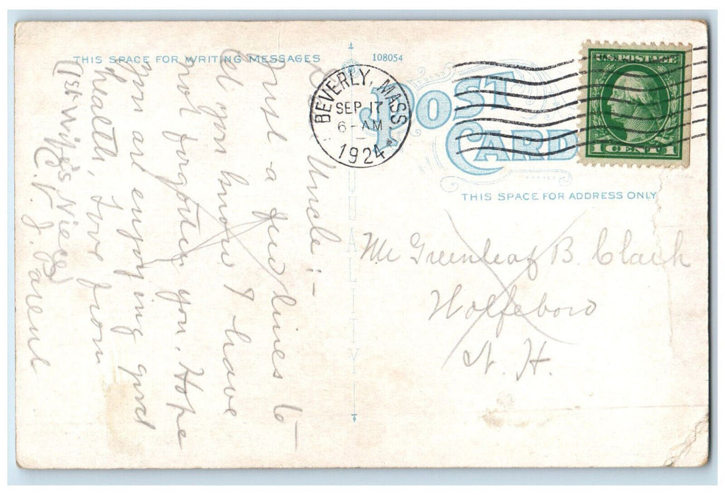1924 First Church and Sunday School Beverly Massachusetts MA Posted Postcard