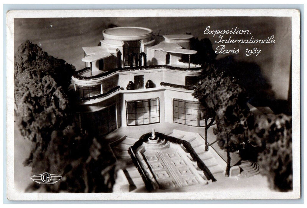 1937 Expo International Architecture Pavilion Paris France RPPC Photo Postcard