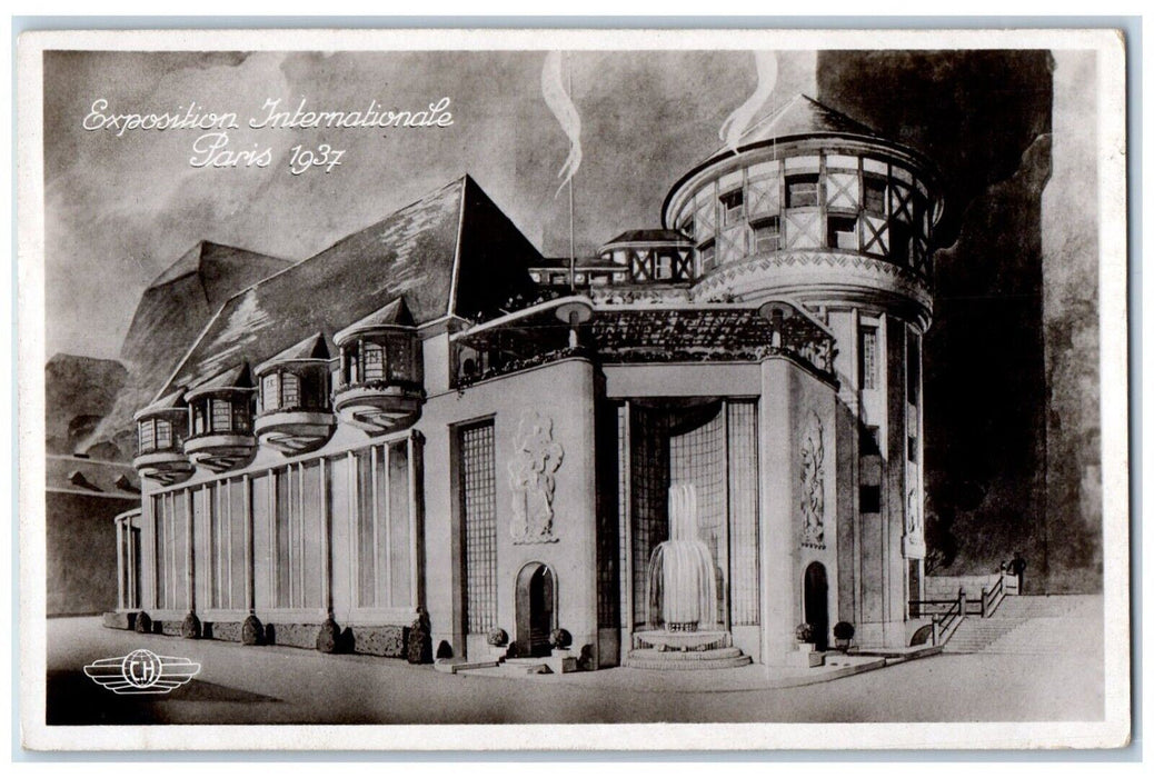 1937 Expo International Champagne Pavilion Paris France RPPC Photo Postcard