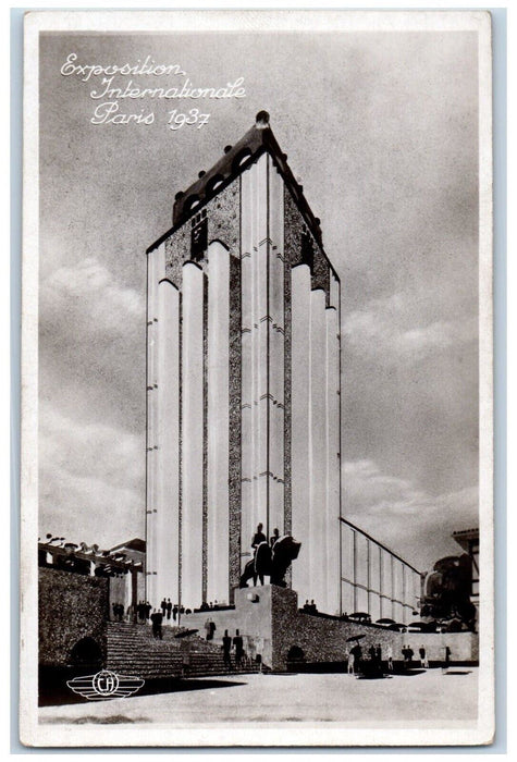 1937 Expo International Lyonnais Pavilion Paris France RPPC Photo Postcard