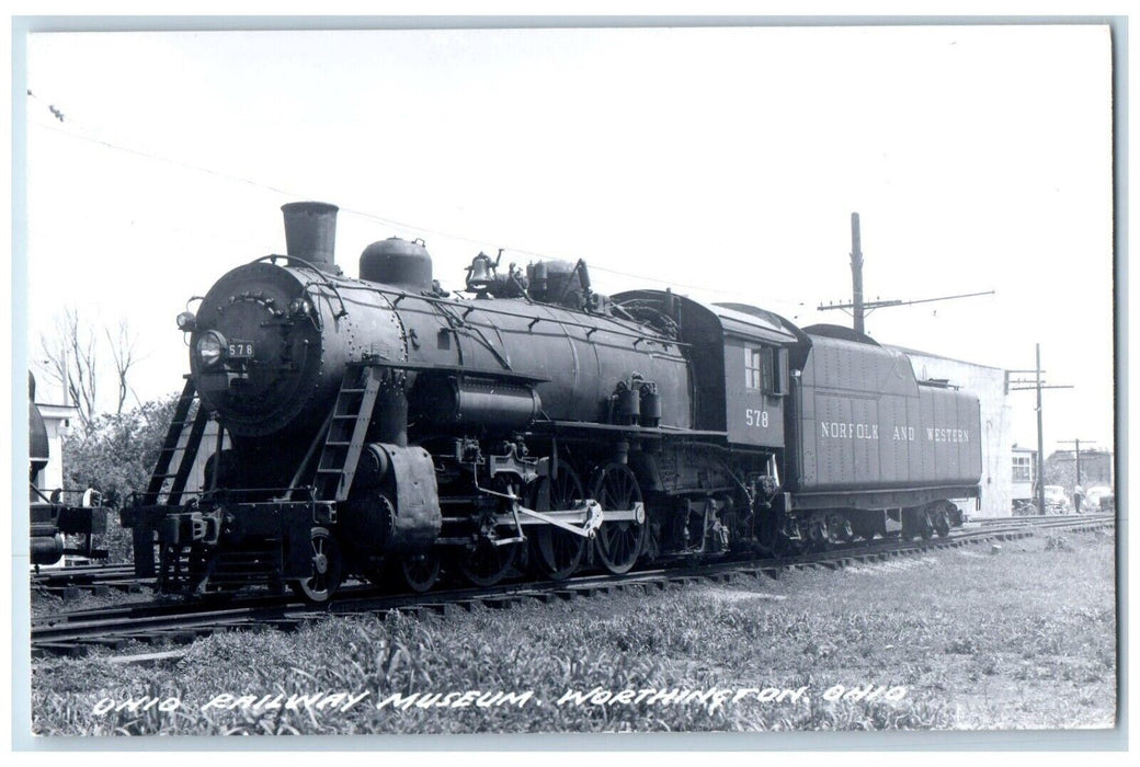 c1950's Railway Museum Norfolk & Western #578 Worthington OH RPPC Photo Postcard