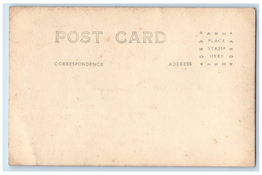 c1920's Studio Portrait Military Man Flag Ship RPPC Unposted Photo Postcard