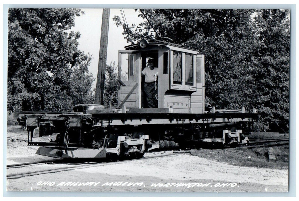 c1950's Railway Museum Railway Car Worthington Ohio OH  RPPC Photo Postcard