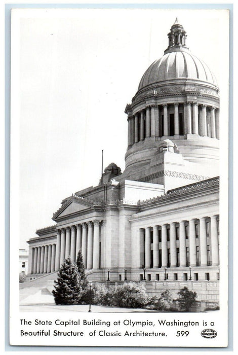 c1950's State Capitol Building Olympia Washington WA RPPC Photo Postcard