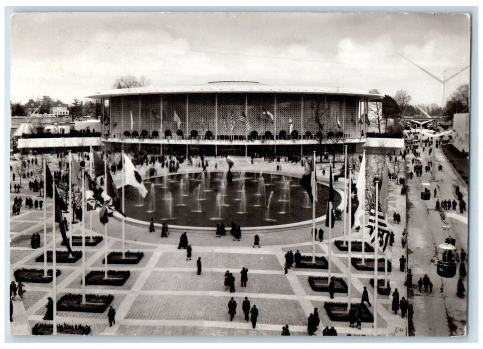 1958 Brussels Expo United States Pavilion Belgium RPPC Posted Photo Postcard