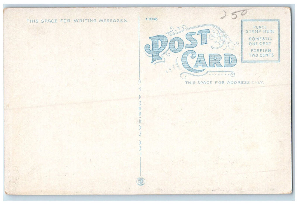 c1920's USA Flag Post Office Beverly Massachusetts MA Unposted Postcard