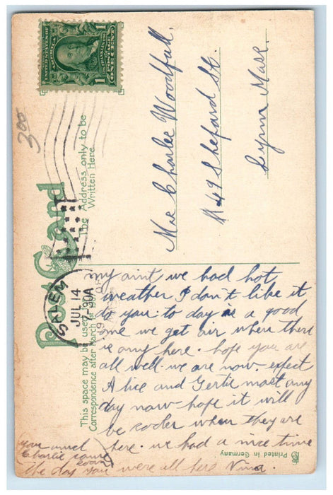 1908 Odd Fellows Building Beverly Massachusetts MA Posted Antique Postcard