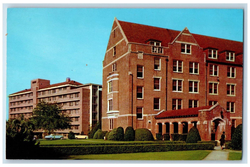 c1950's Florida Hall (Left) Landis Hall Florida State U. Tallahassee FL Postcard