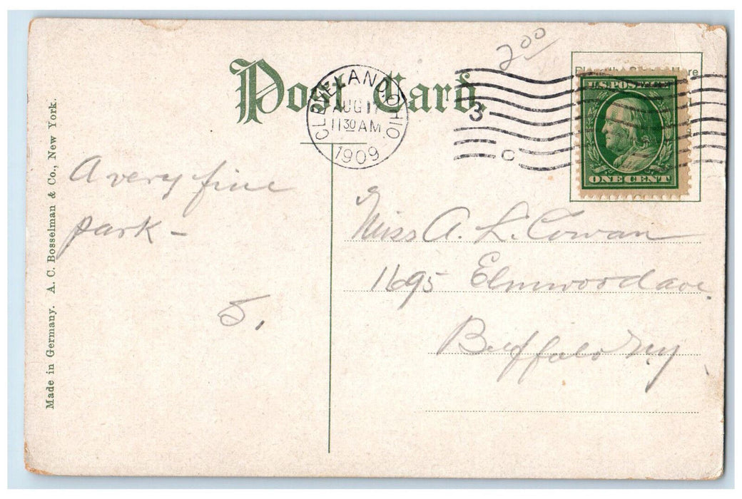1909 Boats at The Creek Gordon Park Cleveland Ohio OH Antique Posted Postcard