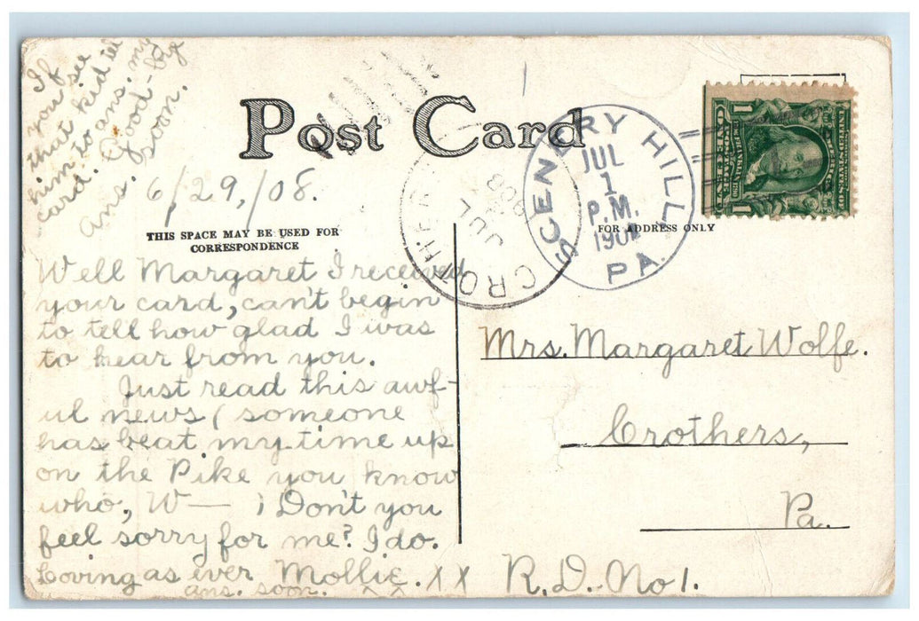 1908 Lincoln Monument Lincoln Park Chicago Illinois IL Posted Postcard