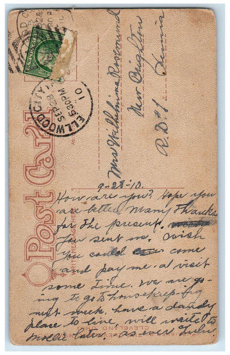 1910 Houses Scene in Rockefeller Park Cleveland Ohio OH Unposted Postcard