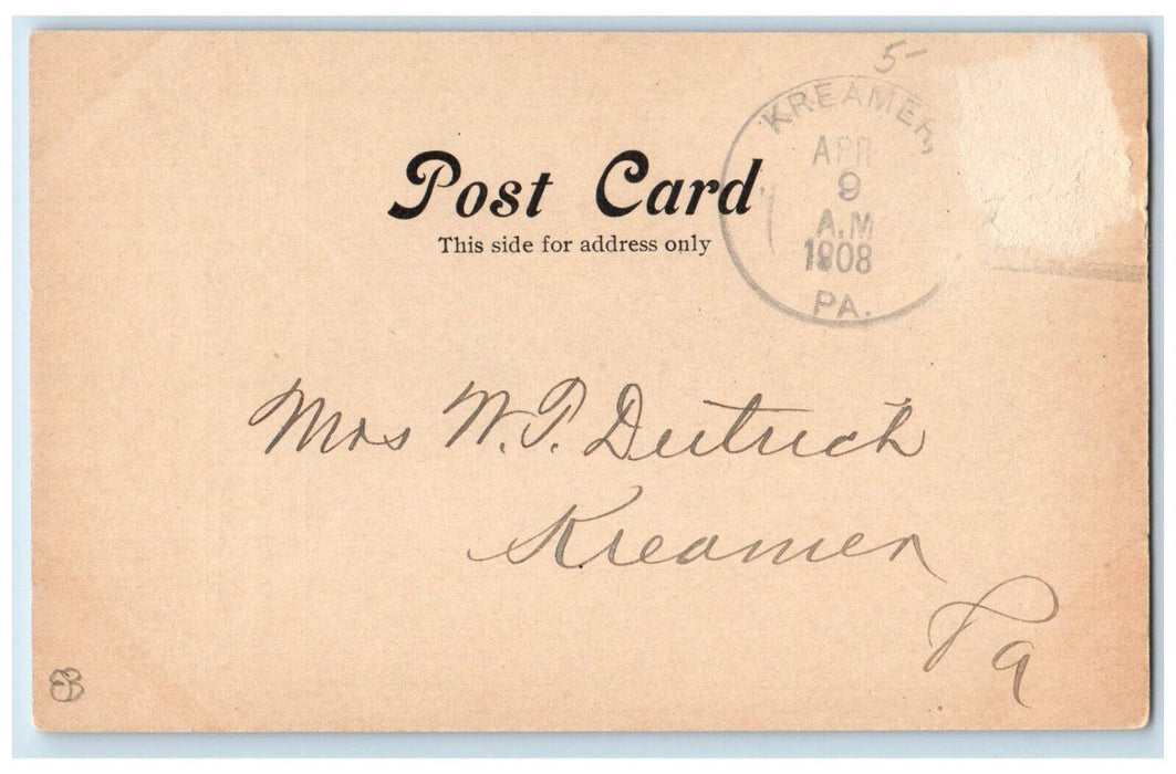 1908 Mrs. Magee's Women's Hat Shop Millinery Advertising Kreamer PA Postcard