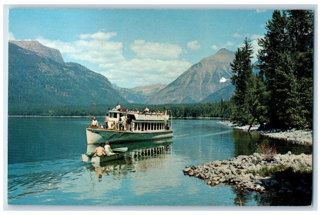 1968 Excursion Launch "DeSmet" Glacier National Park Montana MT Postcard