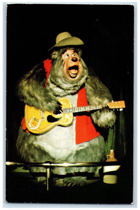 1979 The Country Bear Jamboree Big Al Guitar Picking Bear Florida FL Postcard