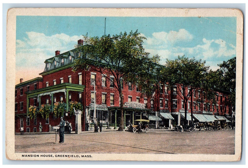 c1940's Mansion House Greenfield Massachusetts MA Vintage Unposted Postcard