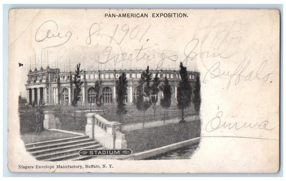 1901 Stadium Pan American Exposition Buffalo New York NY Steamboat Postcard