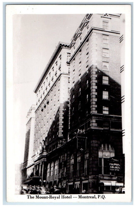 c1940's The Mount Royal Hotel Montreal P.Q. Canada RPPC Photo Postcard