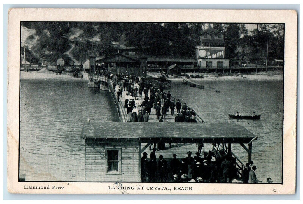 c1920 Crowd Landing at Crystal Beach Ontario Canada Vintage Unposted Postcard