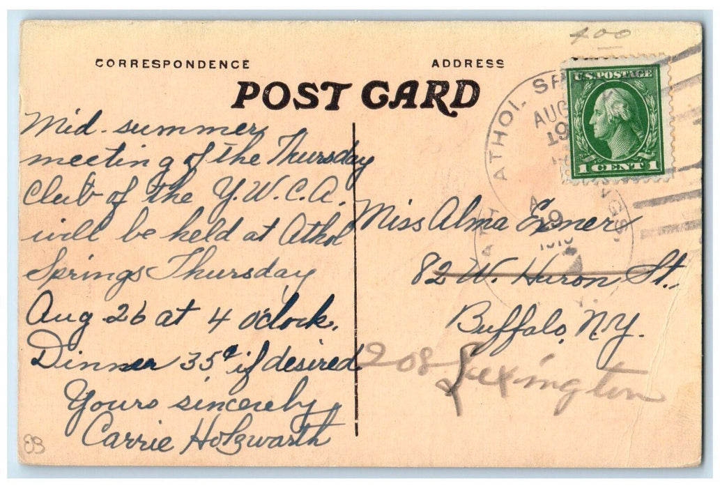 c1910 Corner Recreation Room Vacation Home Athol Springs New York NY Postcard