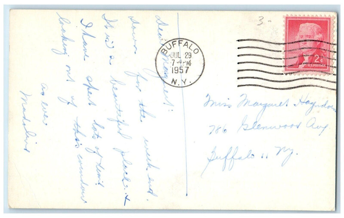 1957 Sprucelands & Spruce Lodge Camps Java Center Buffalo New York NY Postcard