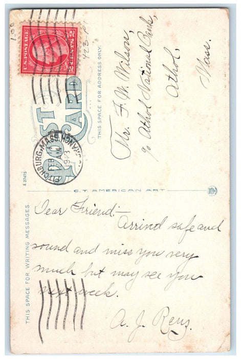 c1920's Wallace Way and High School Fitchburg Massachusetts MA Postcard