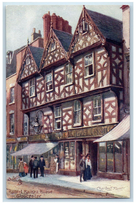 c1910 Robert Raikes House Gloucester England Oilette Tuck Art Antique Postcard