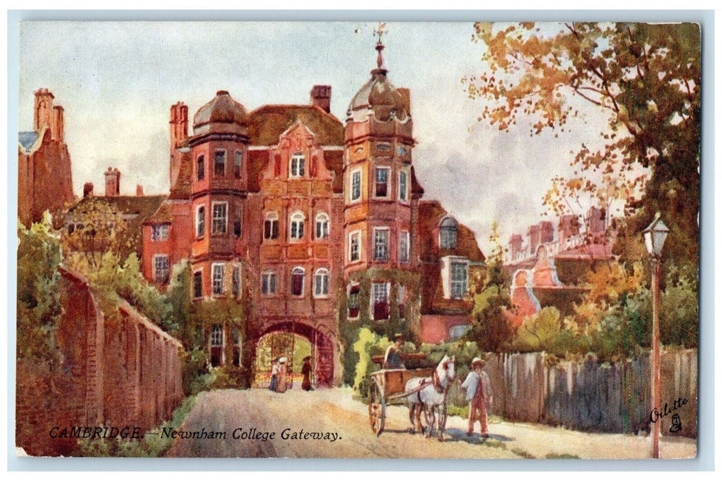 c1910 Newnham College Gateway Cambridge England Oilette Tuck Art Postcard