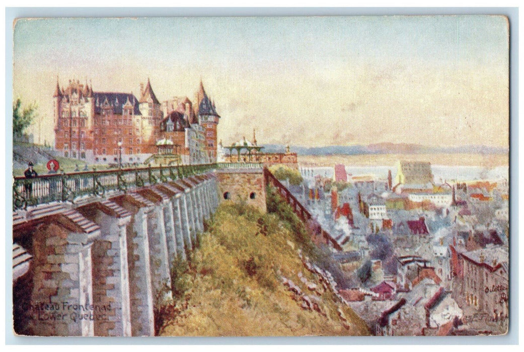 c1910 Chateau Frontenac Lower Quebec Canada Oilette Tuck Art Antique Postcard