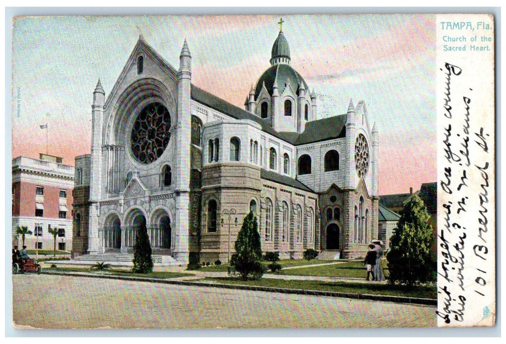 1913 Church of the Sacred Heart Tampa Florida FL Tuck Art Antique Postcard