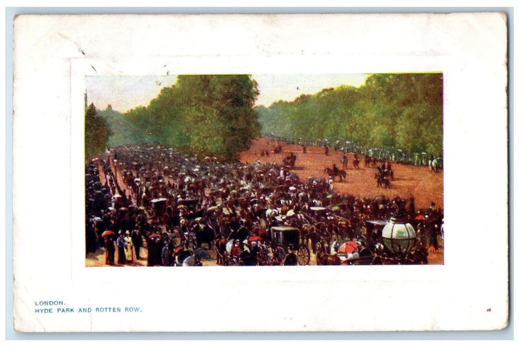 c1910 Hyde Park and Rotten Row London England Oilette Tuck Art Postcard