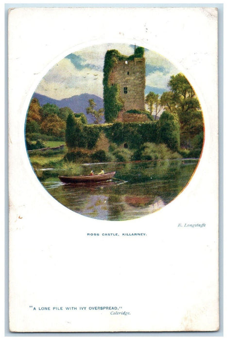 1909 Ross Castle Killarney Plate-Marked Oilette Tuck Art Unposted Postcard