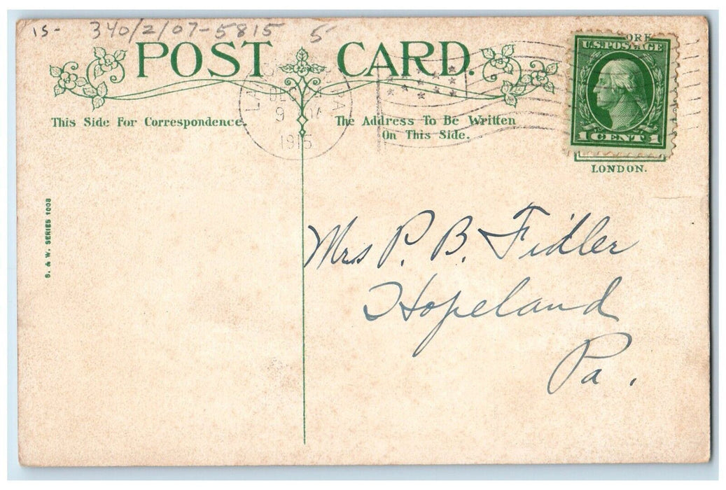 1915 Christmas Tree In Pot Candles Lancaster Pennsylvania PA Antique Postcard