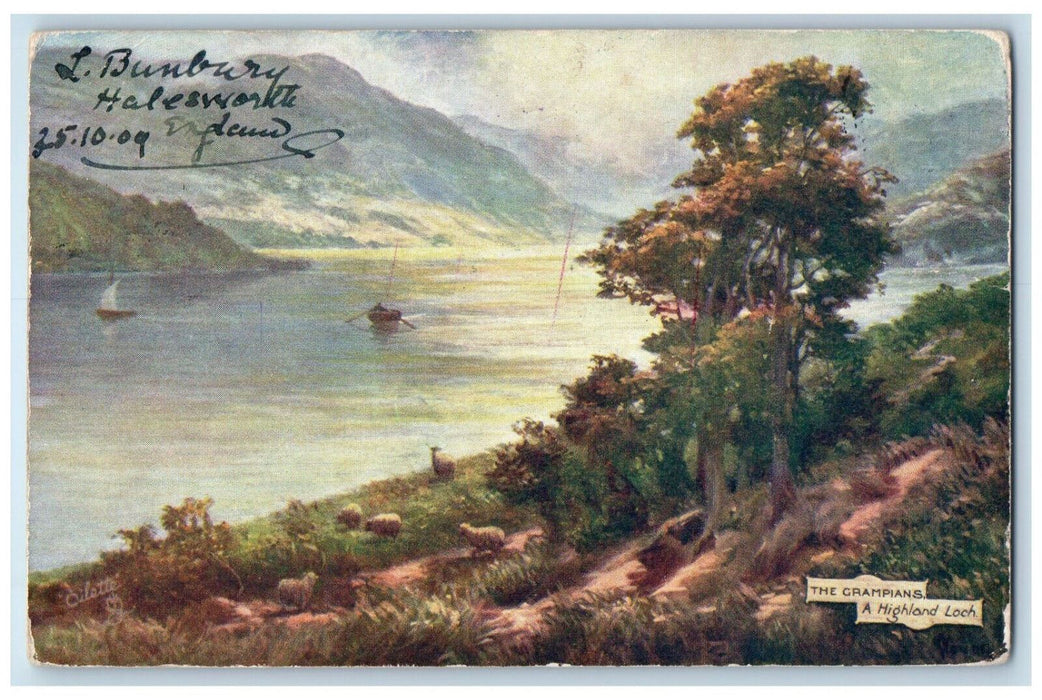1909 The Grampians A Highland Loch Ericht Scotland Oilette Tuck Art Postcard