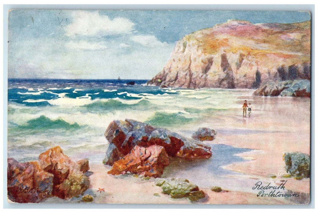 1906 Redruth Porthtowan Cornwall England Oilette Tuck Art Posted Postcard