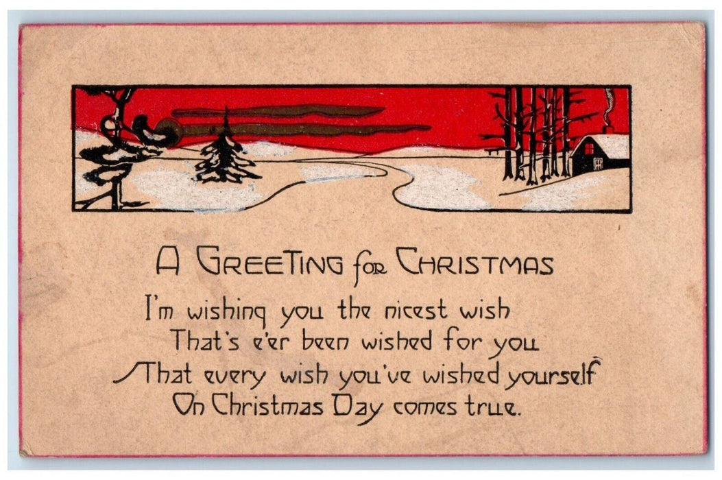 1919 Christmas Greetings Arts And Craft Grand Junction Colorado CO Postcard