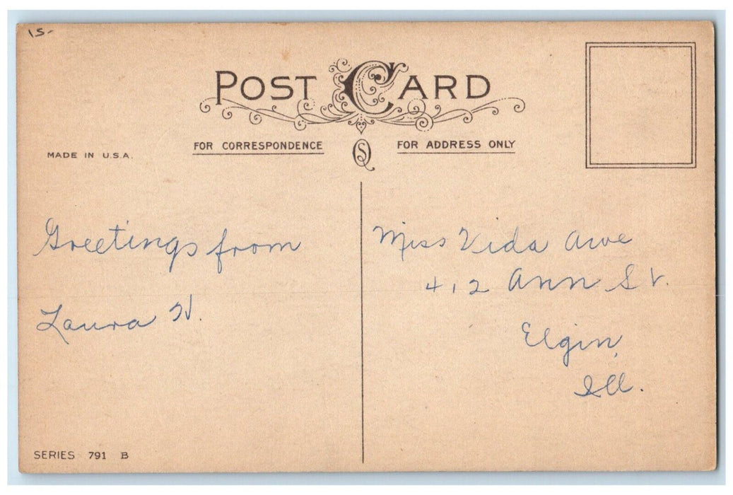 c1910's Christmas Tree Baby Jesus Mary Religious Candles Antique Postcard