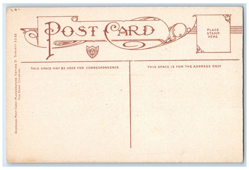 c1910's Christmas Wishes Holly Berries Poem Motto Unposted Antique Postcard