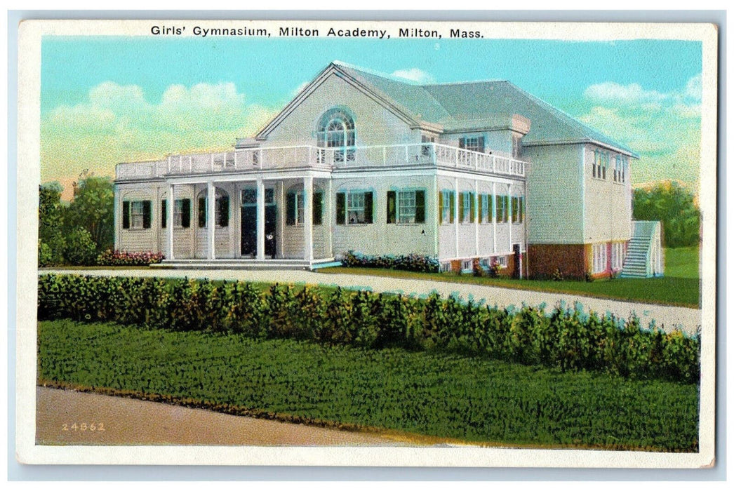 c1930's Girl Gymnasium Milton Academy Milton Massachusetts MA Postcard