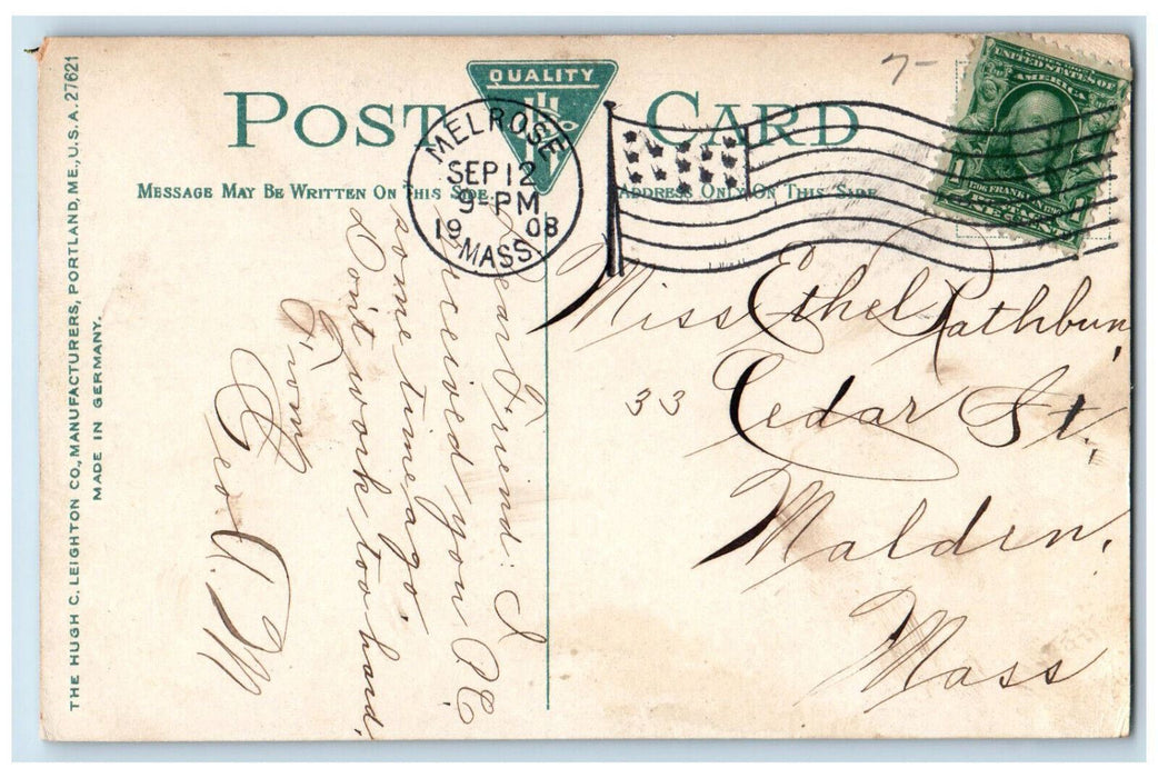 1908 Hospital and Nurses Home Melrose Massachusetts MA Antique Postcard