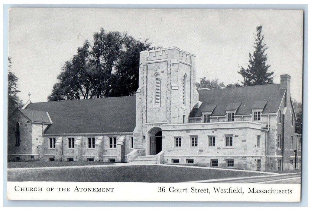 c1910's Church Of Atonement Court Street Westfield Massachusetts MA Postcard