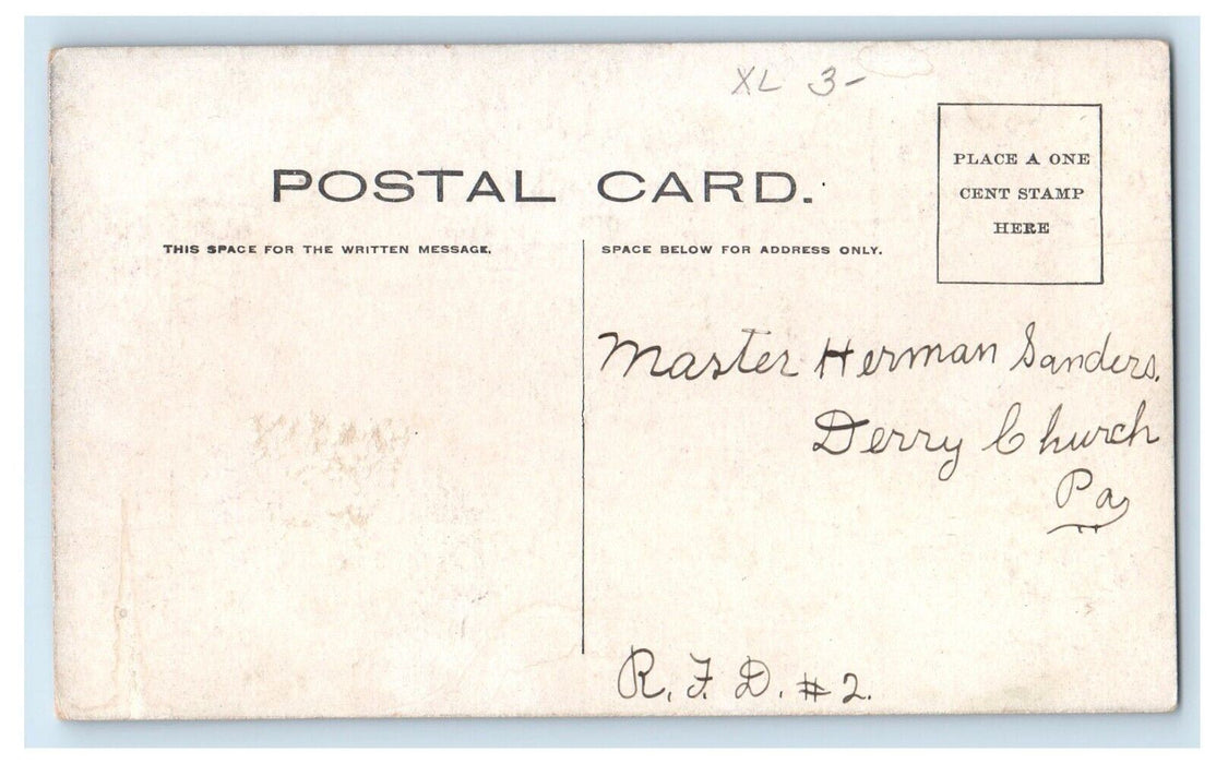 c1910 Piso's Cure Quack Medicine Advertising River Barge Derry Church Postcard
