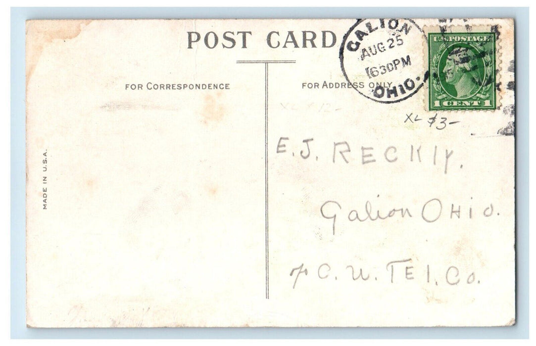1915 Royal Coffee Advertising Dutch Kids Calion Ohio OH Postcard